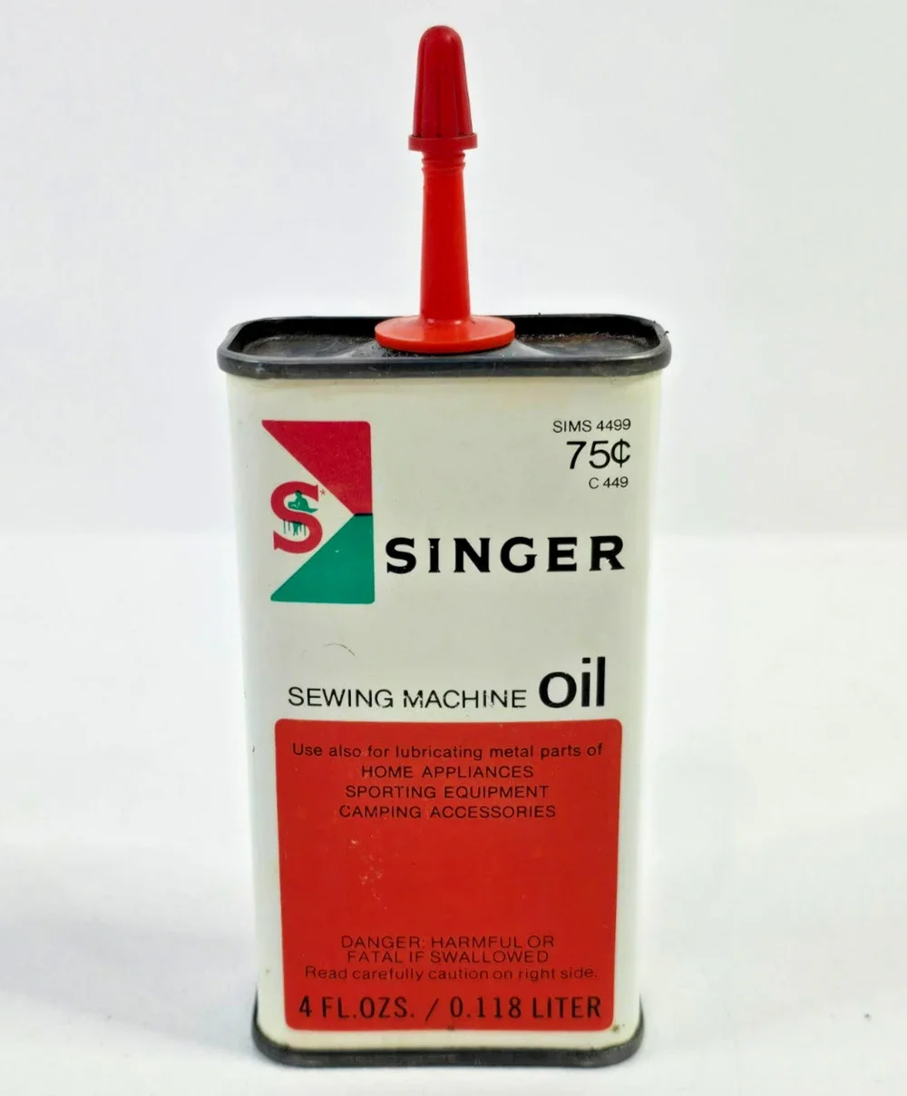 Vintage Singer Sewing Machine Tin Advertising Oil Can C449